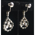 Back of Vintage Art Deco Clear Rhinestone Chandelier Earrings, Swag Drop