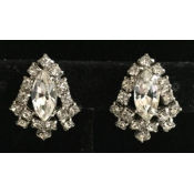 Art Deco Large Center Stone with Flared Border Earrings