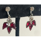 Red Dangle Rhinestone Earrings
